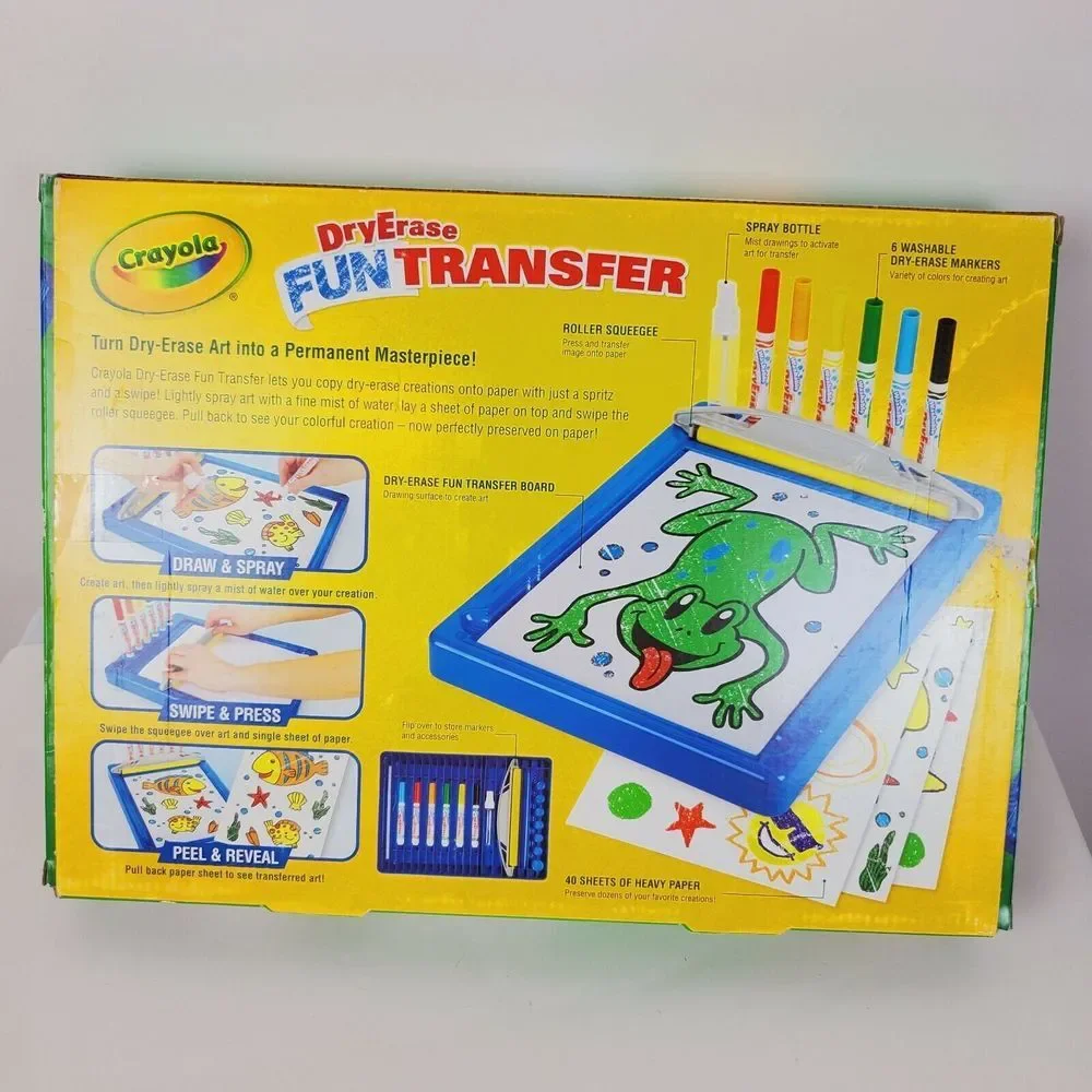 Crayola Dry Erase Fun Transfer Kids‎ Drawing Art Set EUC